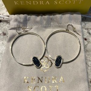 Kendra Scott Navy Drusy Hoops